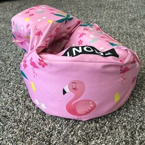 Girls pink flamingo puddle jumper